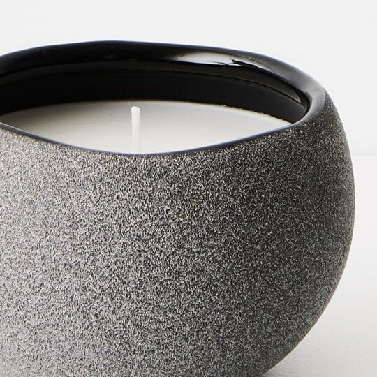 Sabine Rose Candle in Black Stone 12cm
