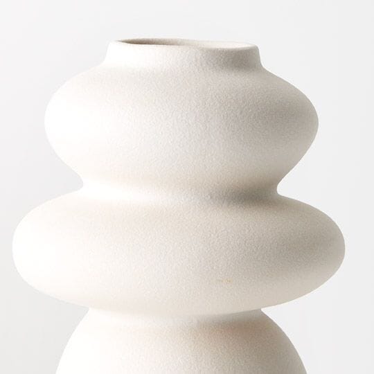 Tova Stone Vase in White - 30cm
