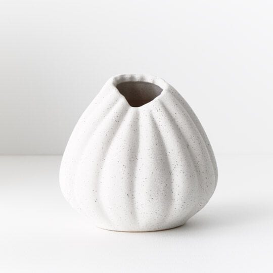 Allegra Stoneware Vase in White 13.5cm