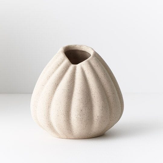 Allegra Stoneware Vase in Sand 13.5cm