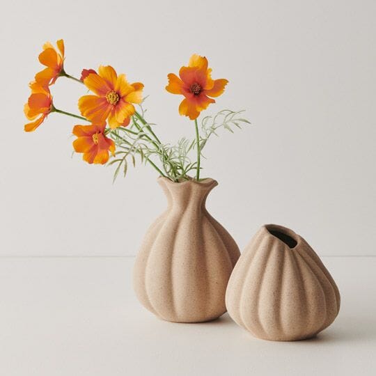 Allegra Stoneware Vase in Sand 13.5cm