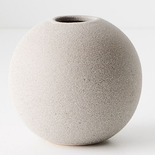 Katia Textured Ball Vase in Grey - Small