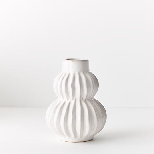 Mavise Ceramic Vase in Satin White 18cm