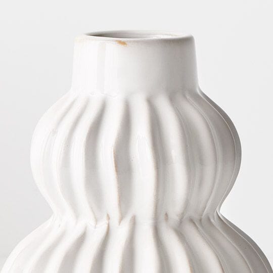 Mavise Ceramic Vase in Satin White 18cm