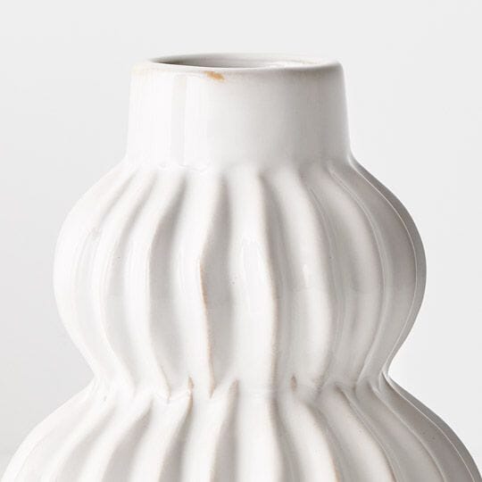 Mavise Ceramic Vase in White - Medium