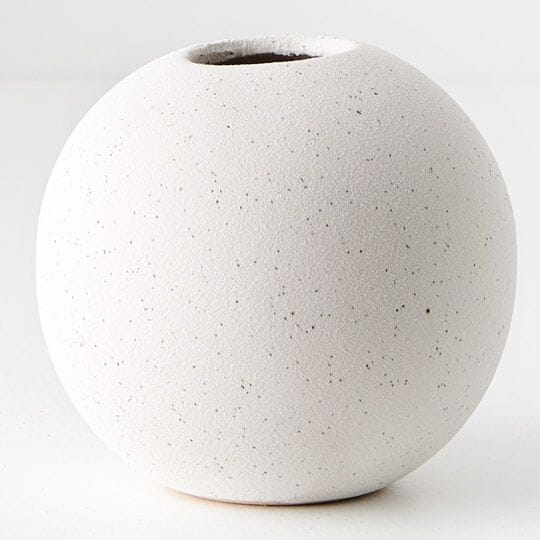 Katia Stoneware Ball Vase in White 10cm