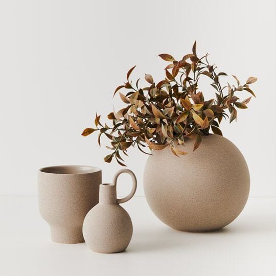 Katia Stoneware Ball Vase in Grey 21.5cm
