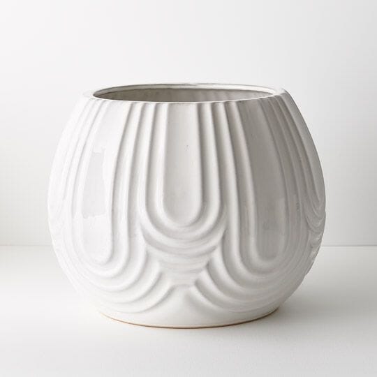 Mavise Ceramic Pot in White - Large