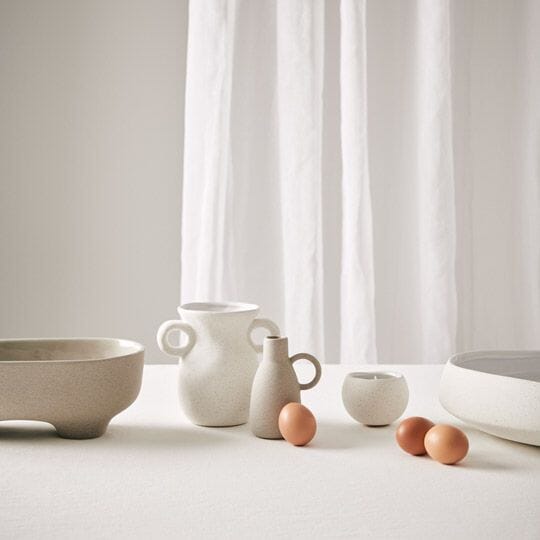 Katia Stoneware Footed Serving Bowl in Taupe 30.5cm