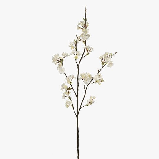 Plum Faux Blossom in White - 105cm