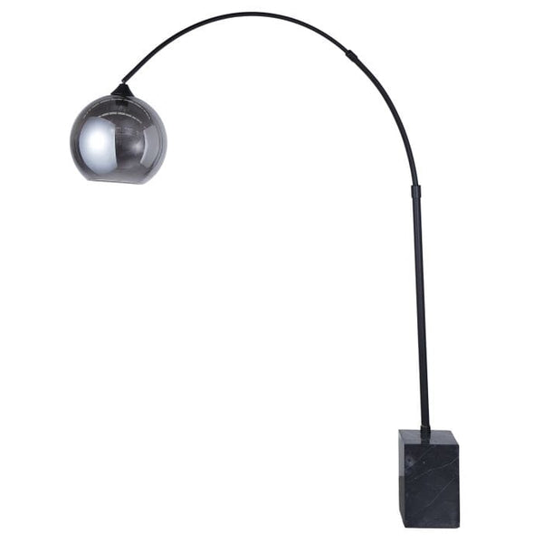 Ortega Marble/Brass Floor Lamp in Black
