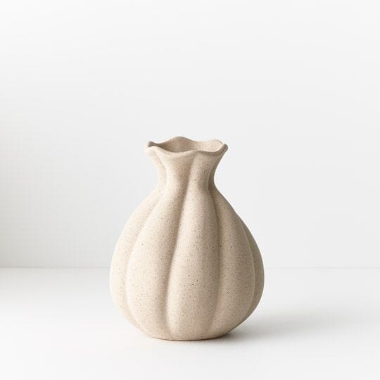Allegra Stoneware Vase in Sand 18cm