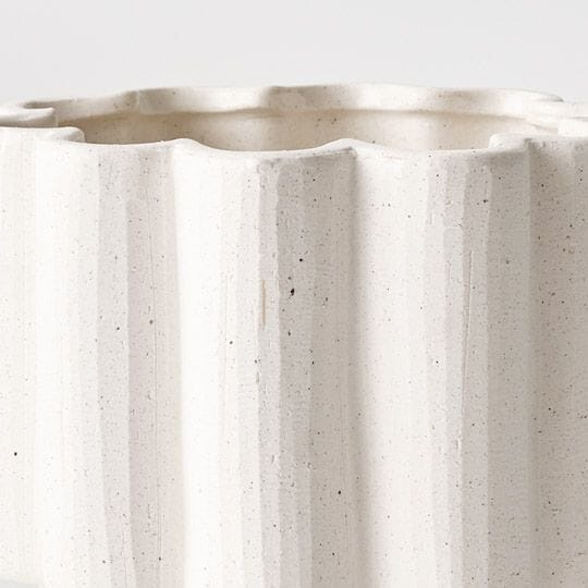 Verdelle Ceramic Pot in White 18cm