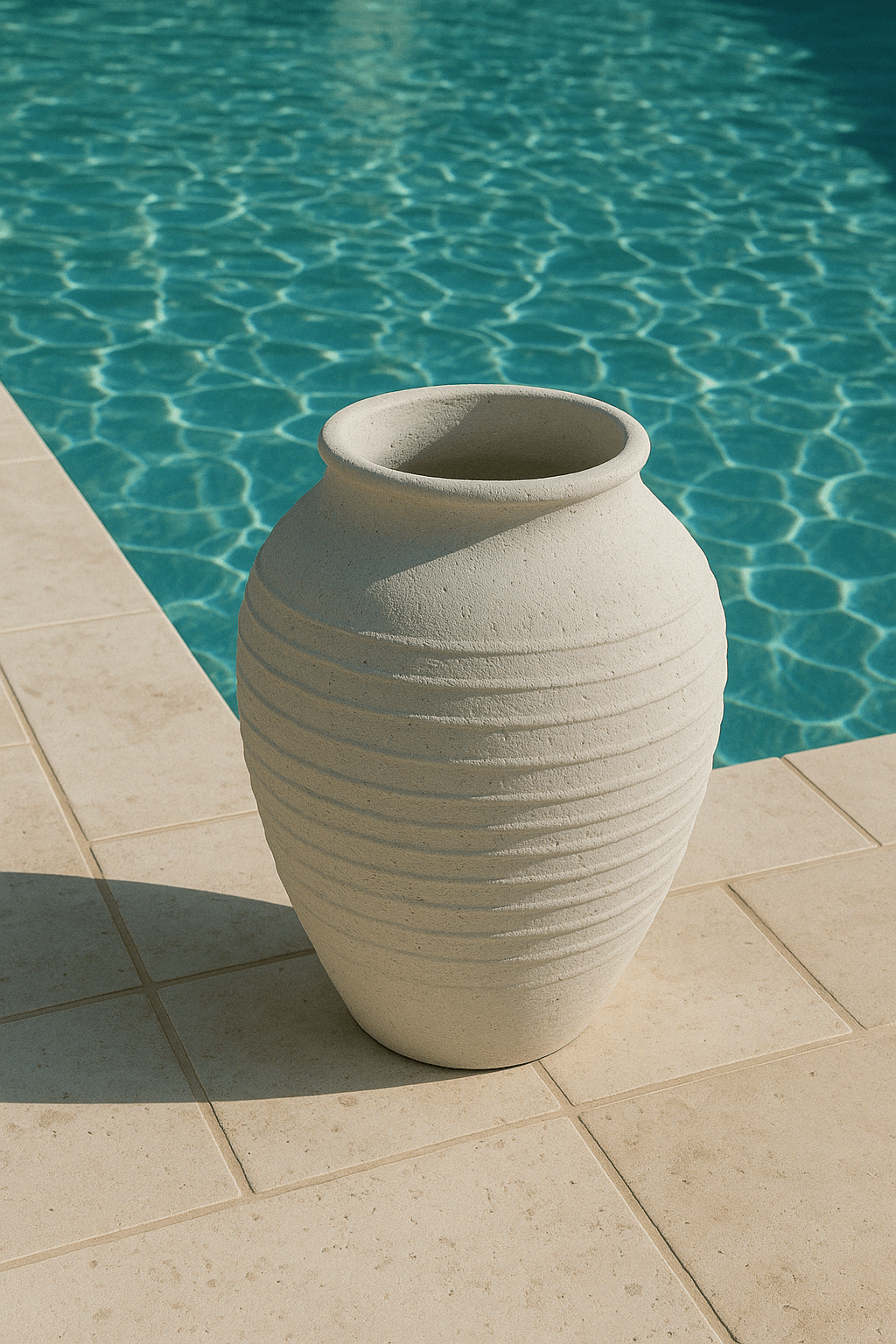 Sicilia Stoneware Pot in Antique White 70cm
