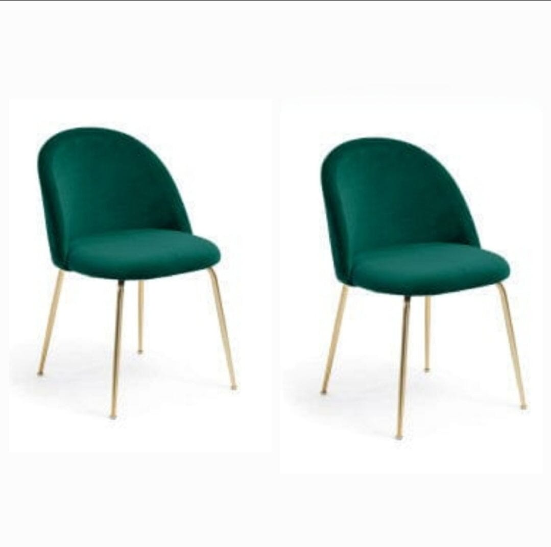 Safia Velvet Dining Chair in Gold/Green - Buy 1 Get 1 free Sale