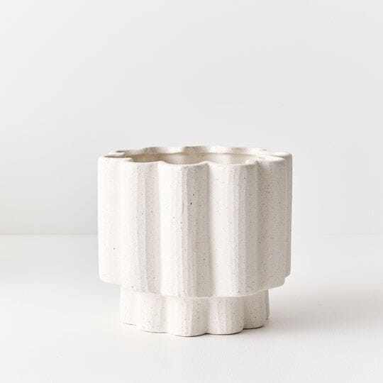 Verdelle Ceramic Pot in White 18cm