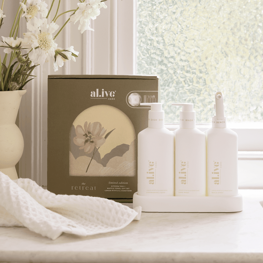 Al.ive Body - Kitchen Trio & Towel Gift Set - Lemon Myrtle & Honeydew