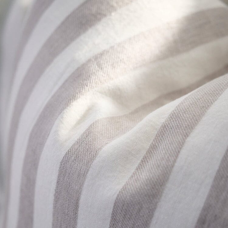Eadie Lifestyle- Santi Linen Cushion - Off White/Silver Stripe - 50x50cm
