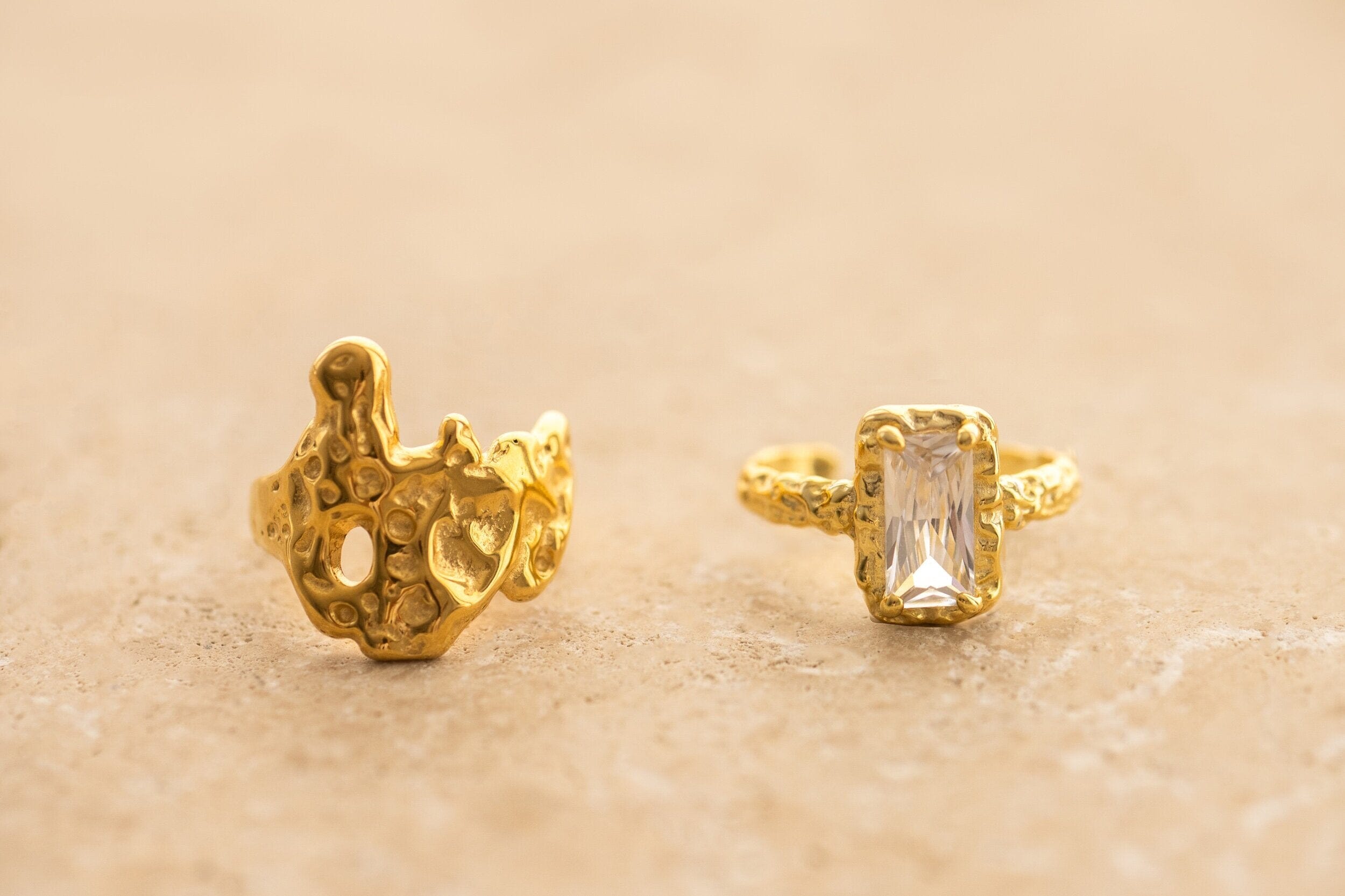Indigo & Wolfe - Esme Gold Ring W/ Clear Stone
