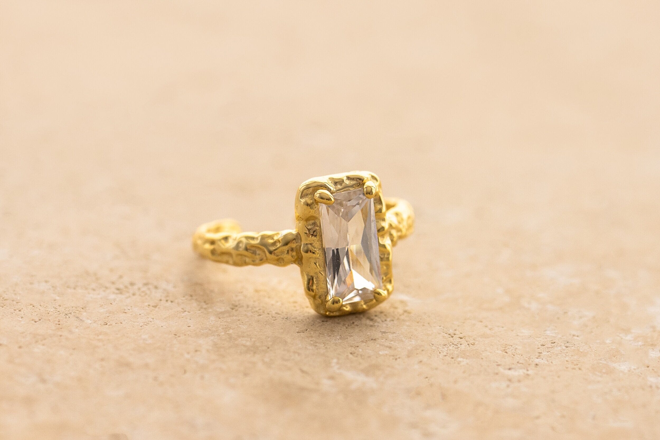 Indigo & Wolfe - Esme Gold Ring W/ Clear Stone
