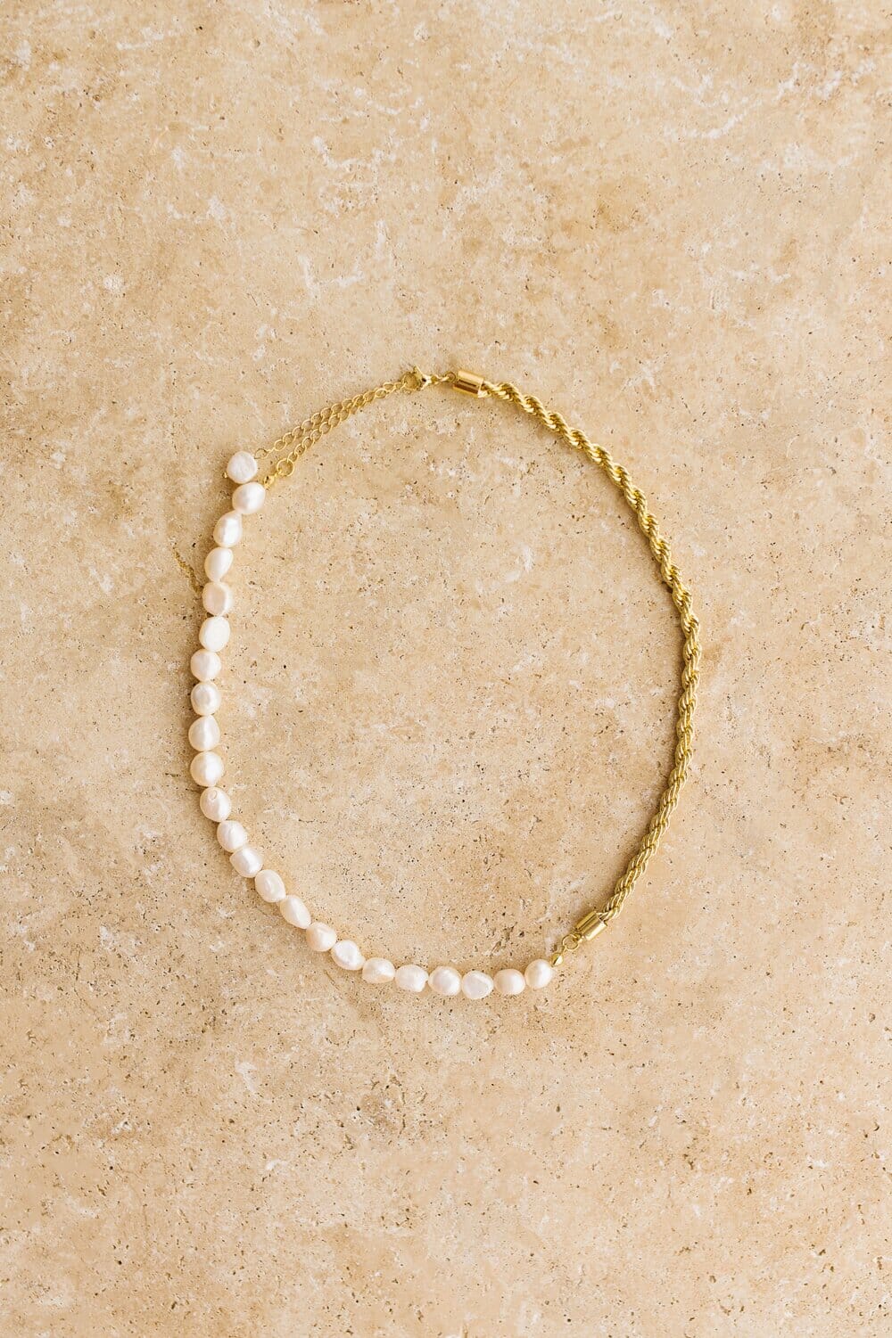 Indigo & Wolfe - Celine Gold Rope & Pearl Necklace