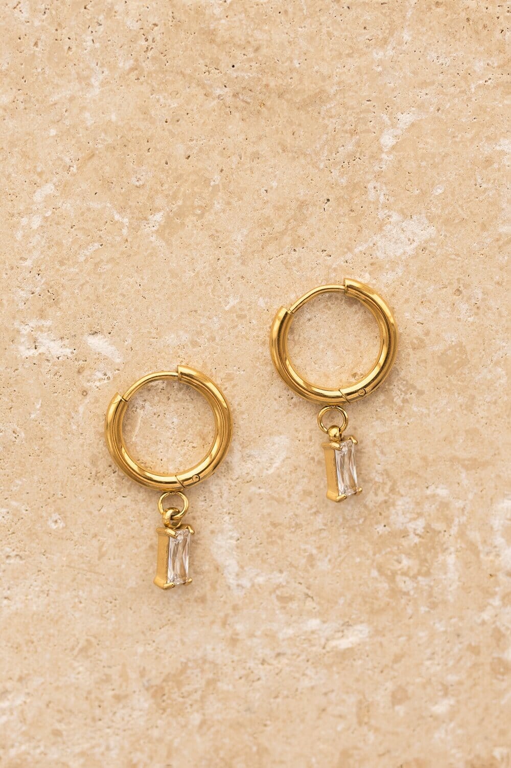 Indigo & Wolfe - Gemma Gold Earrings W/ Clear Stone