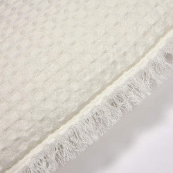 Antonella Waffle Rectangular Cushion in White (Save 25%)