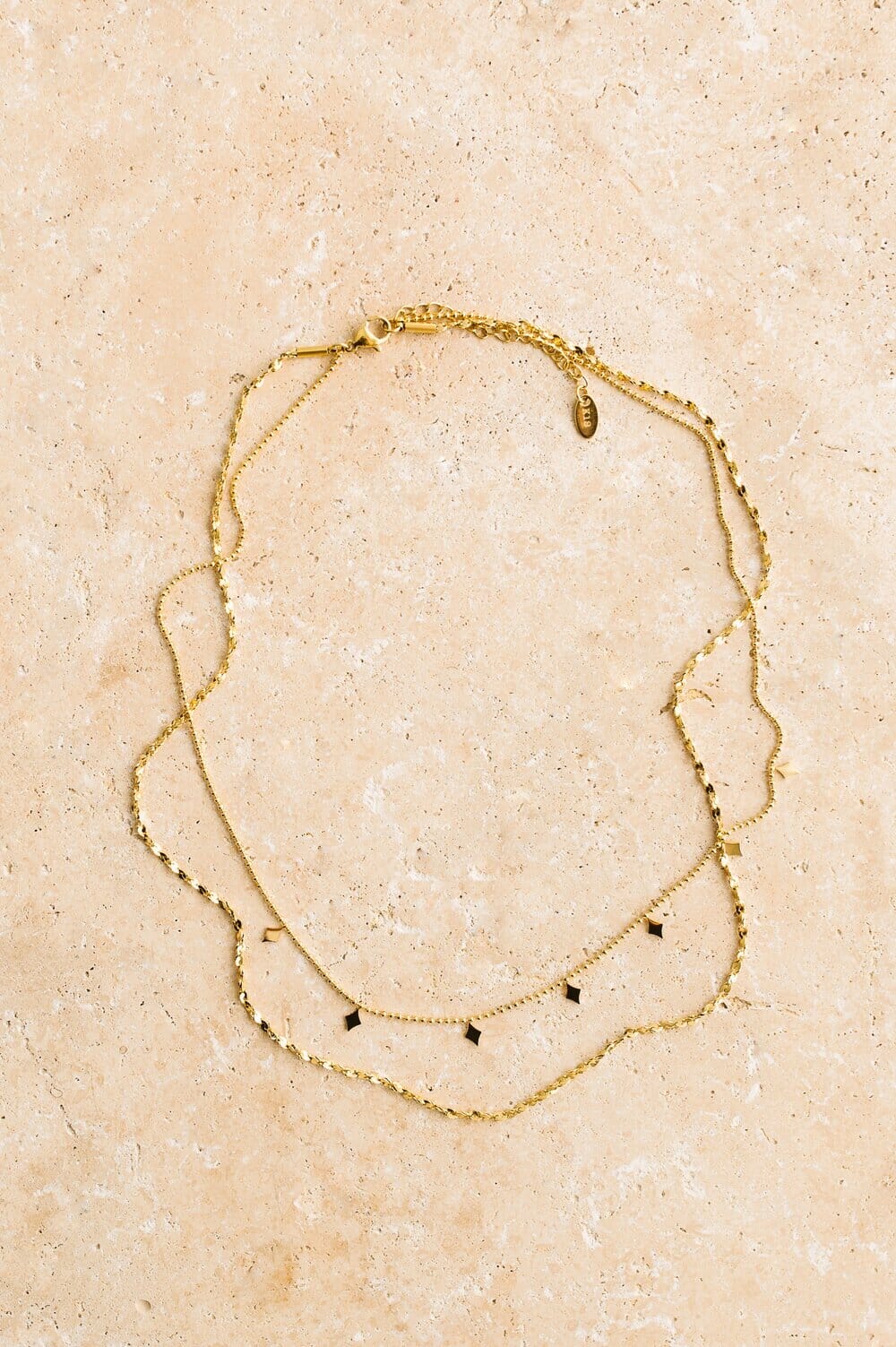 Indigo & Wolfe - Spade Double Layered Gold Necklace