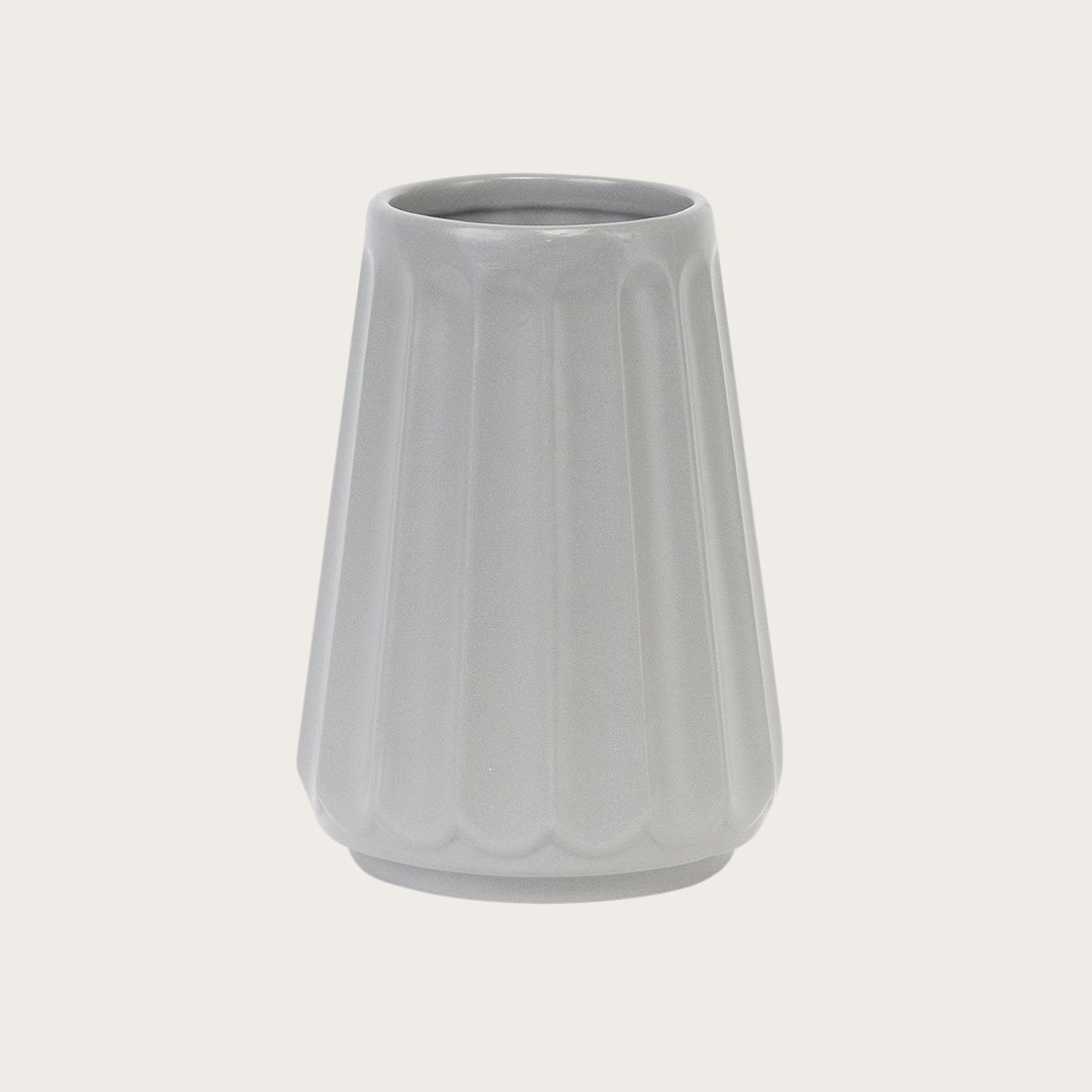 Auguste Small Ceramic Vase in Grey