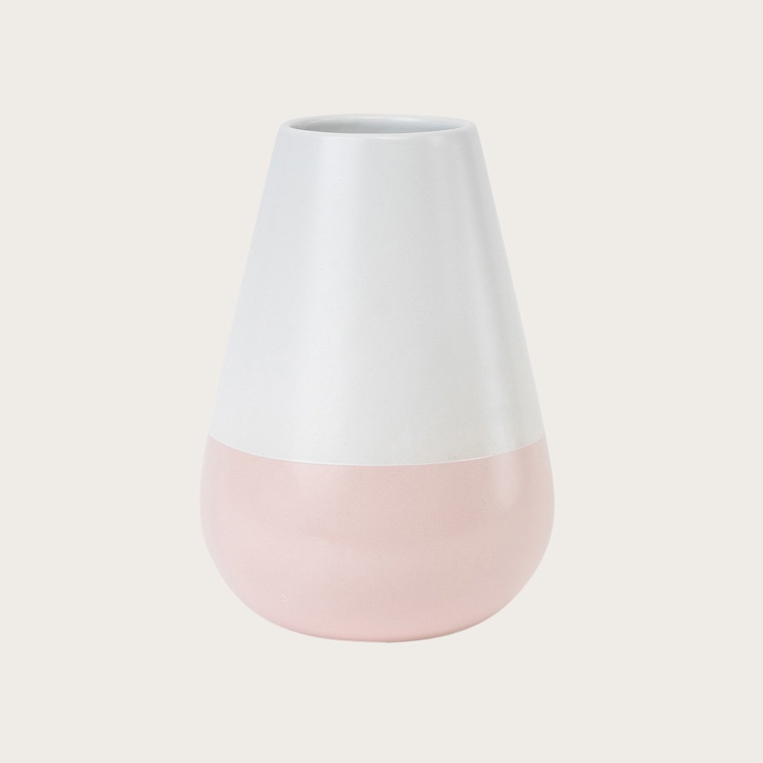 Boccioni Vase in Dusty Pink and White