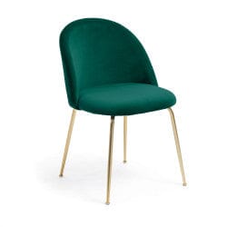 Set of 2, Safia Velvet Dining Chairs in Emerald/Gold (Save 40%)