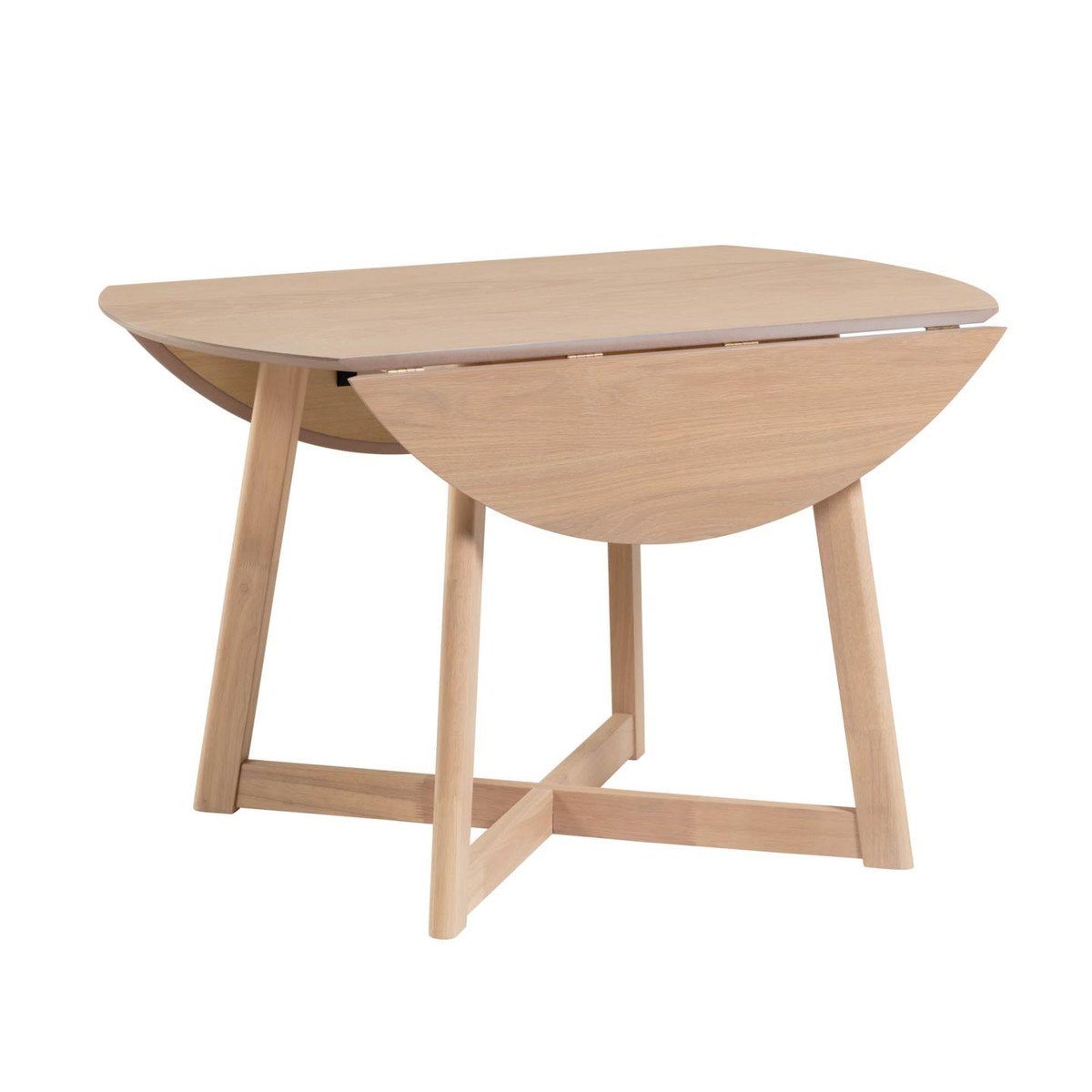 Marysa Whitewash Oak Round Folding Dining Table