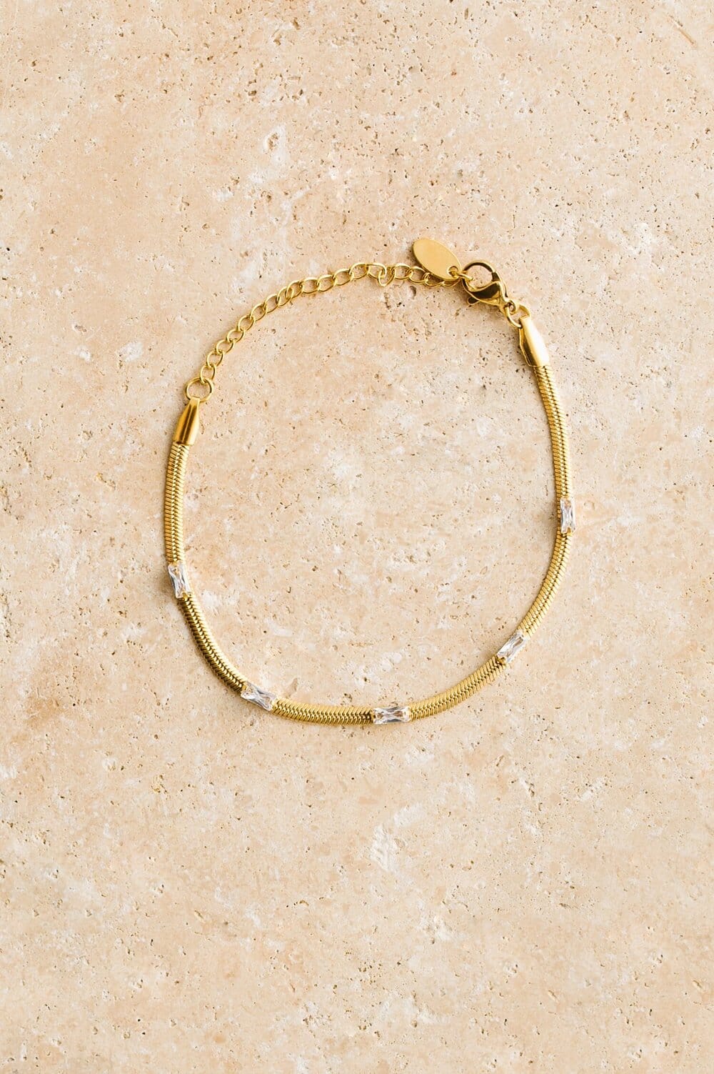 Indigo & Wolfe - Ivy Gold Bracelet W/ Clear Stone