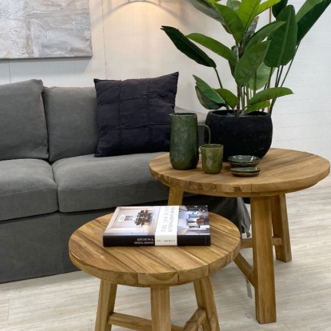 Diah Large Round Wood Coffee Table 70cm (Save 48%)