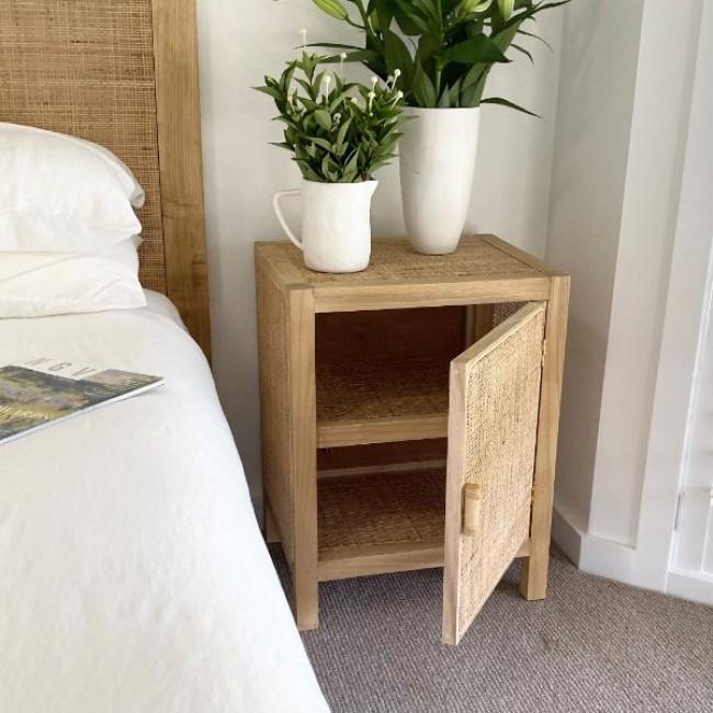 Tallulah Rattan Weave Bedside Table Right Side (Save 17%)