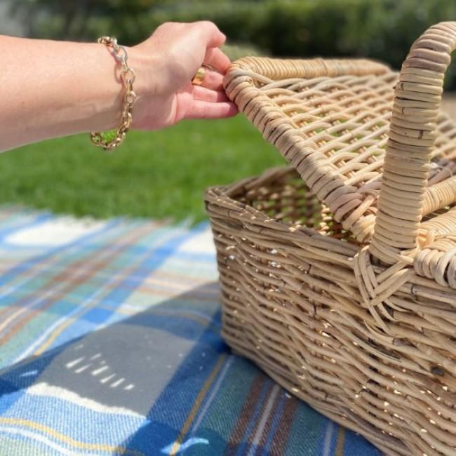 Macedon Rattan Picnic Basket W/ Lid (Save 54%)