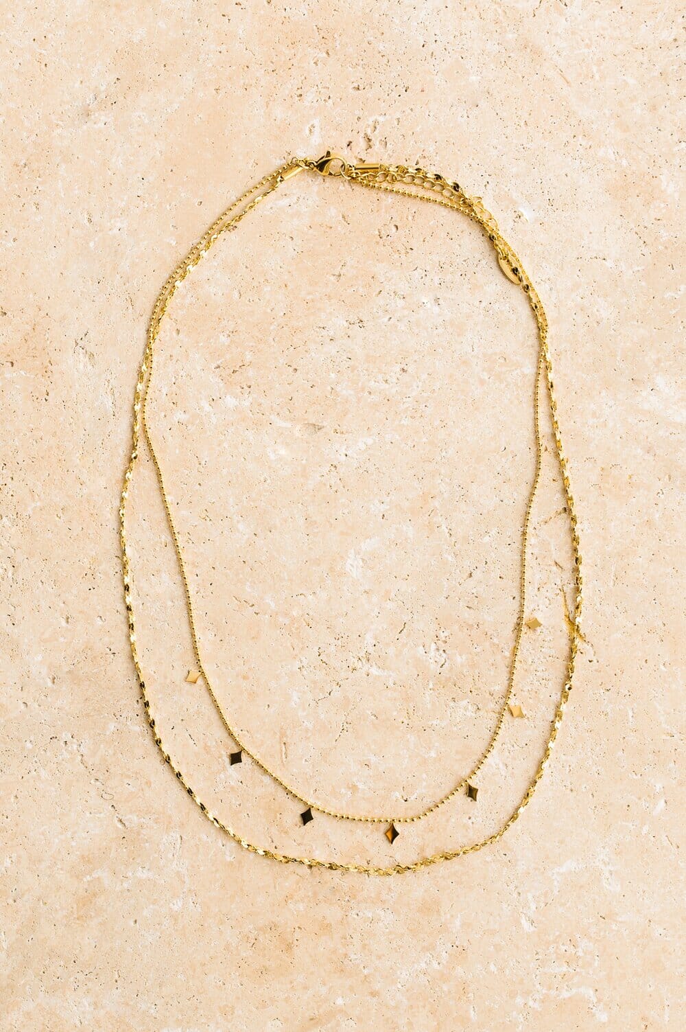 Indigo & Wolfe - Spade Double Layered Gold Necklace