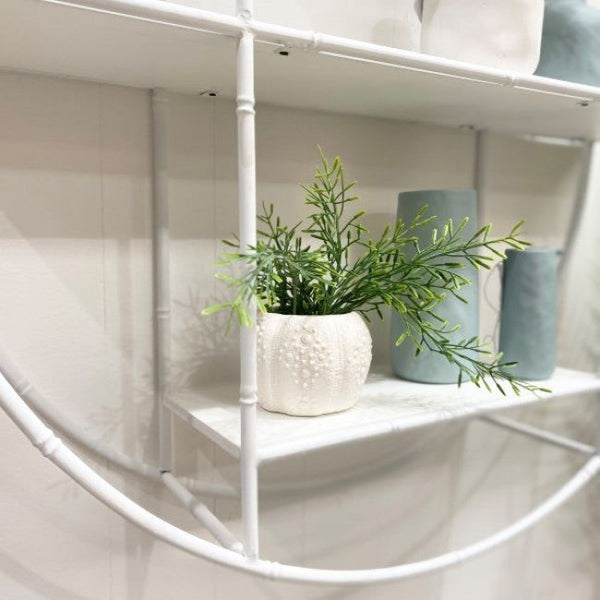 Calil Round Metal Wall Shelf in White