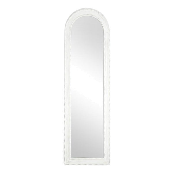 Selma Arch Wood Mirror in White Wash