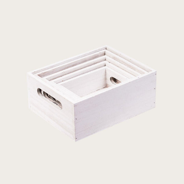 Grace Wooden Storage Boxes Set of 5 (Save 37%) Whitewash