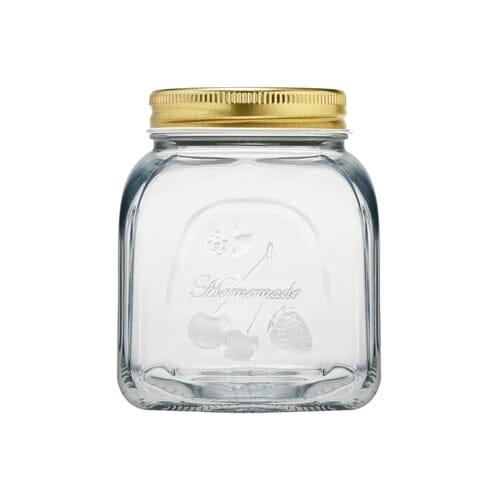 Rustica Glass Storage Jar W/ Gold Lid 500ml (Save 15%)