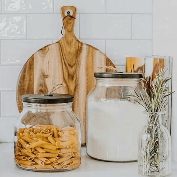 Frank Glass Storage Jar W/ Wood Lid - Large (Save 50%)