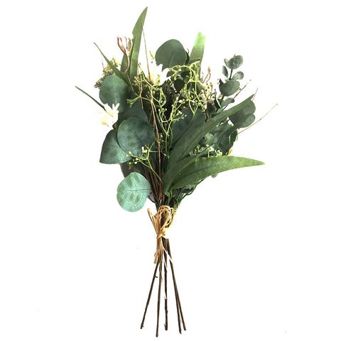 Mixed Foliage/White Flower Bunch 73cm