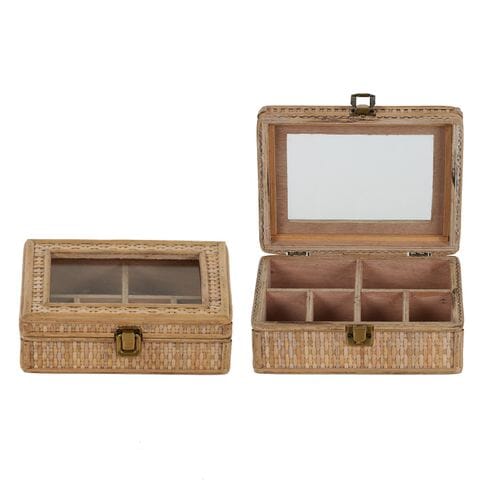 Eve Small Rattan Jewellery Box