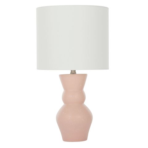Carelia Ceramic Lamp - Pink/White