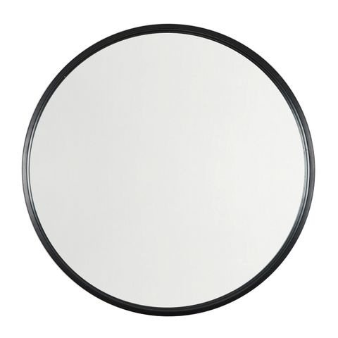 Mina Round Metal Wall Mirror in Black (Save 25%)