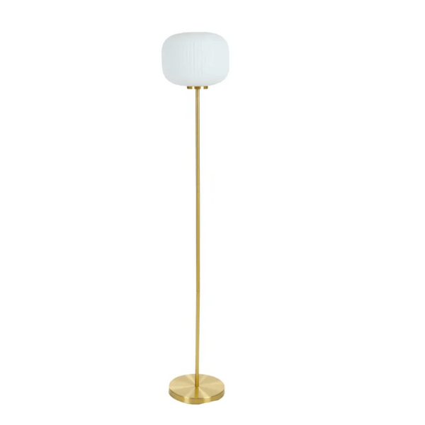 Aristea Glass Floor Lamp in Gold/White (Save 14%)
