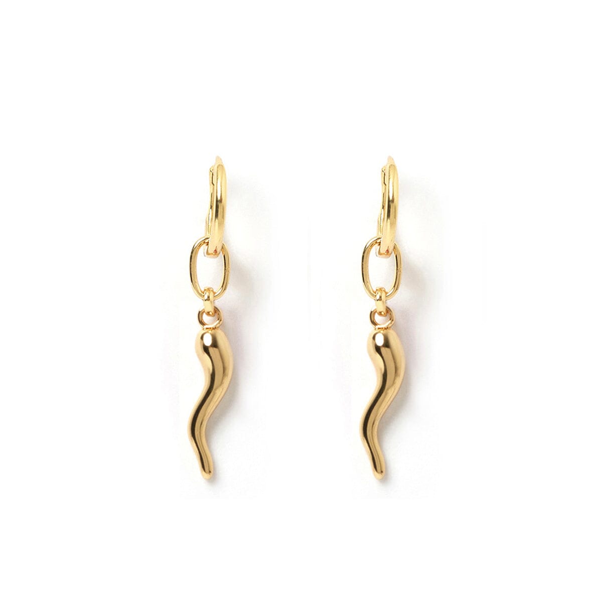 Arms of Eve - Cornicello Gold Charm Earrings - Large