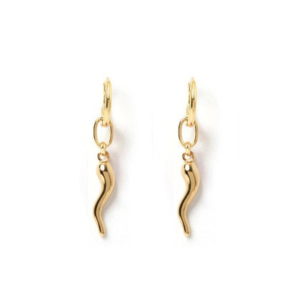 Arms of Eve - Cornicello Gold Charm Earrings - Large