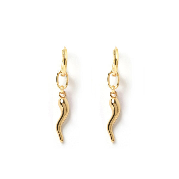 Cornichello Gold Charm Earrings - Large